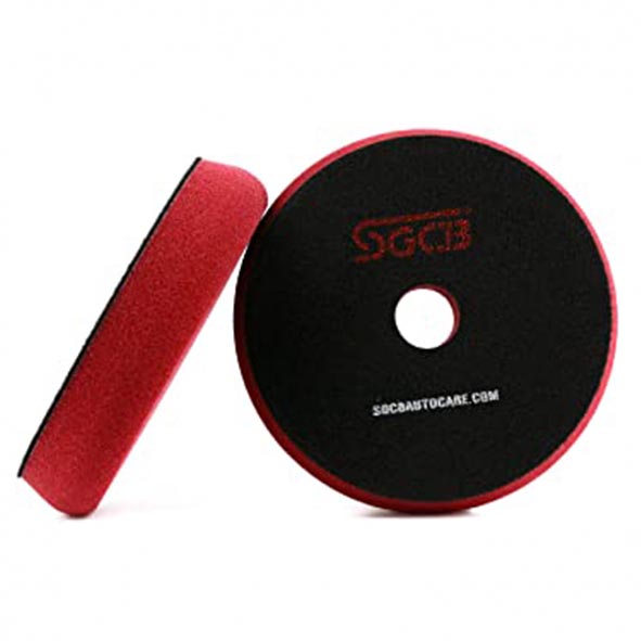 پد پولیش بسیار نرم قرمز اس جی سی بی 130 میلی متری SGCB High Foam Cutting Pad Hook & Loop Red 5inches SGGA103